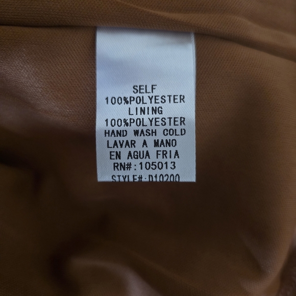 Andrée By Unit Brown Long Sleeve Ruffle Boho Mini Fall Dress New Size Large - Picture 5 of 6